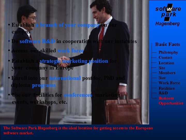 software soft park • Establish a branch of your company on our campus •