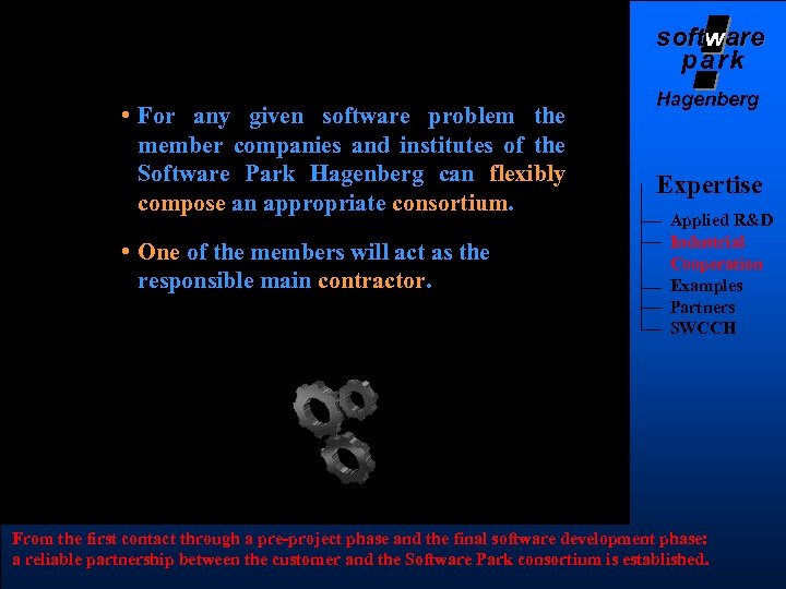 software soft park • For any given software problem the member companies and institutes