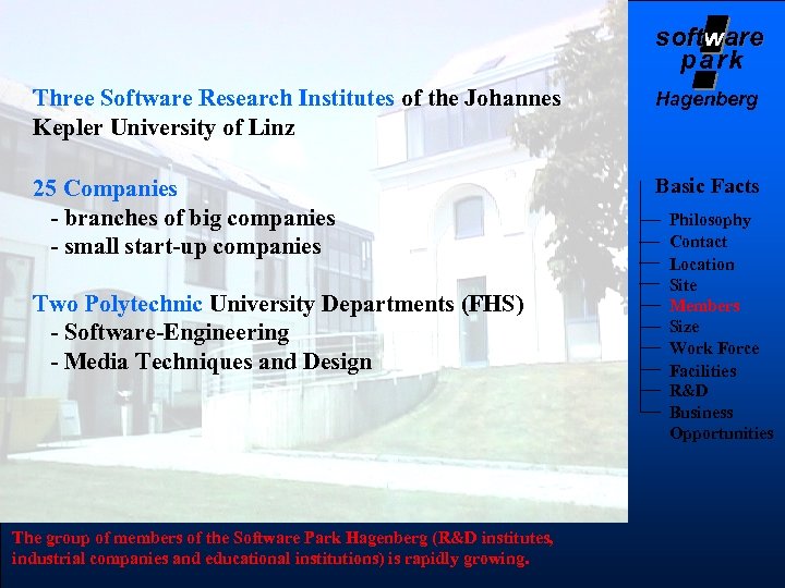 software soft park Three Software Research Institutes of the Johannes Kepler University of Linz