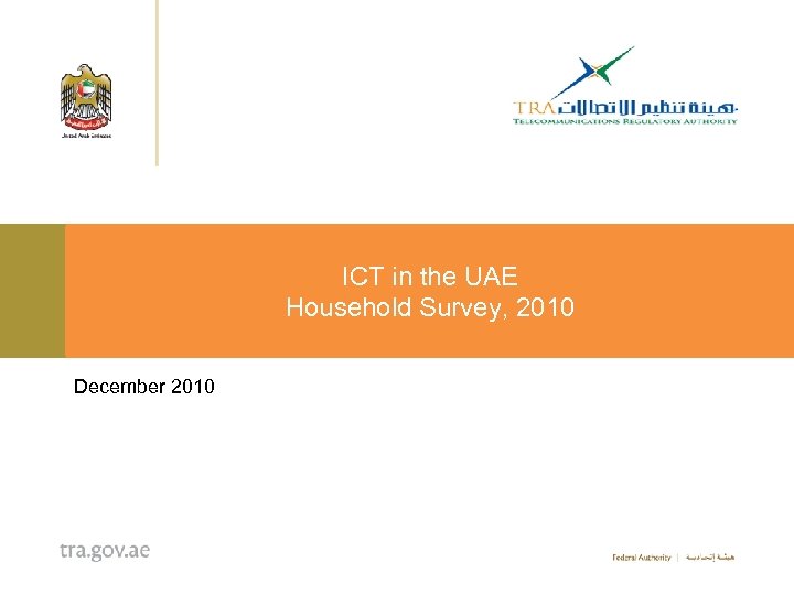 ICT in the UAE Household Survey, 2010 December 2010 