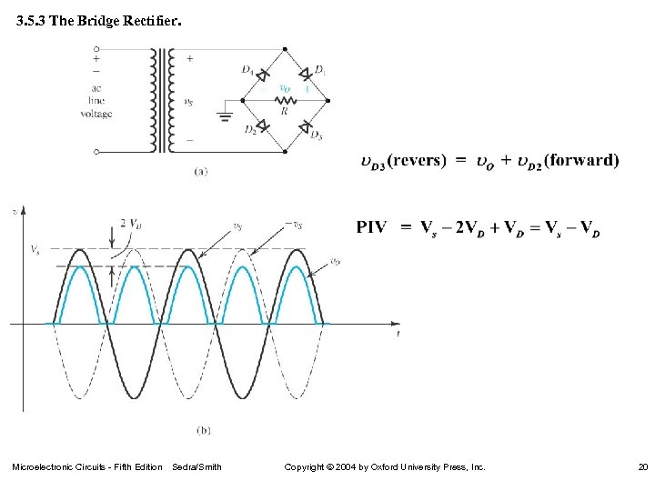 3. 5. 3 The Bridge Rectifier. Microelectronic Circuits - Fifth Edition Sedra/Smith Copyright 2004