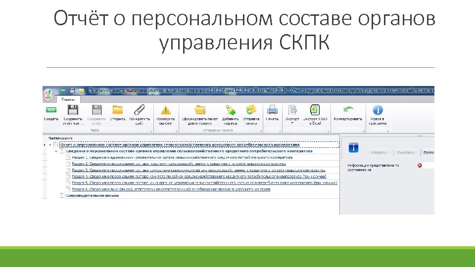 Отчёт о персональном составе органов управления СКПК 