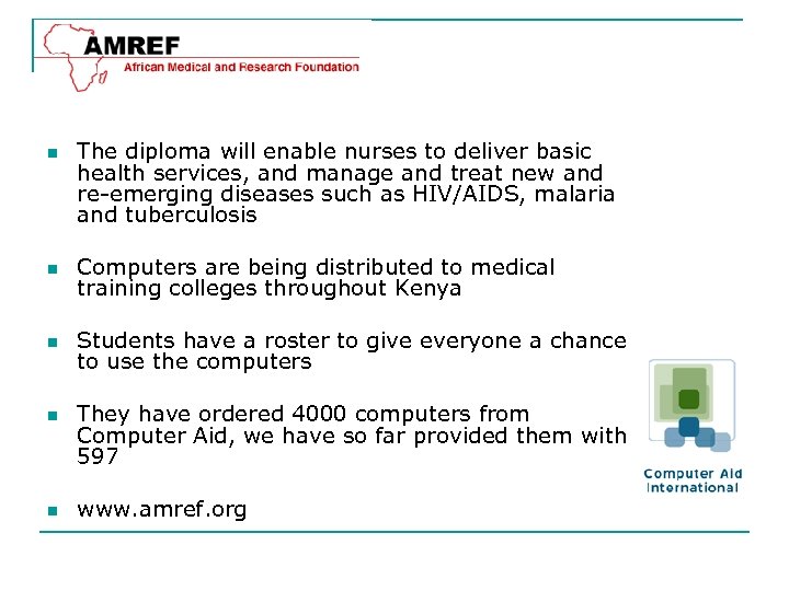 n The diploma will enable nurses to deliver basic health services, and manage and