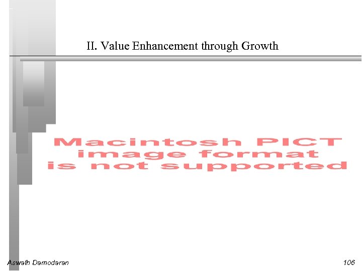 II. Value Enhancement through Growth Aswath Damodaran 106 
