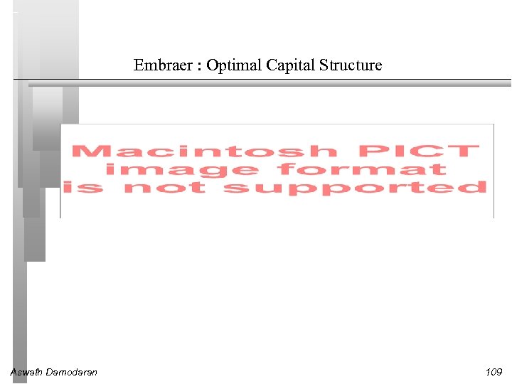 Embraer : Optimal Capital Structure Aswath Damodaran 109 