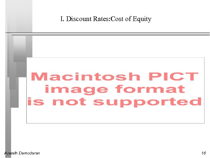 I. Discount Rates: Cost of Equity Aswath Damodaran 16 