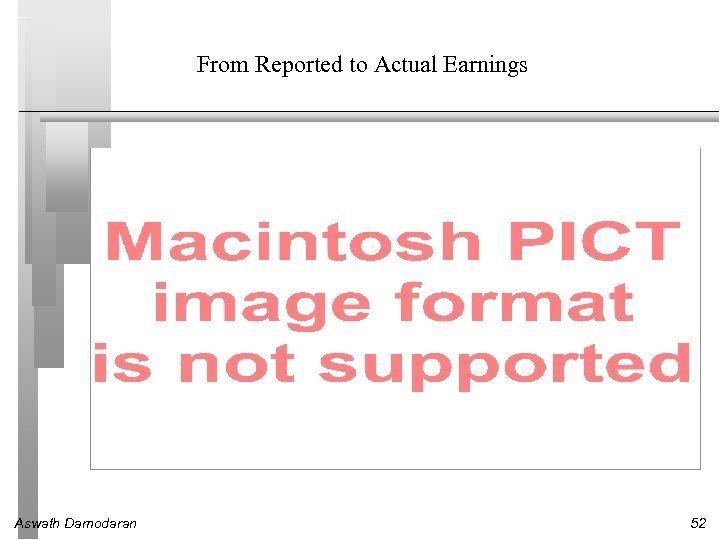 From Reported to Actual Earnings Aswath Damodaran 52 