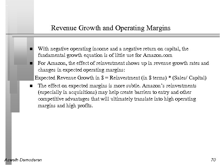 Revenue Growth and Operating Margins With negative operating income and a negative return on