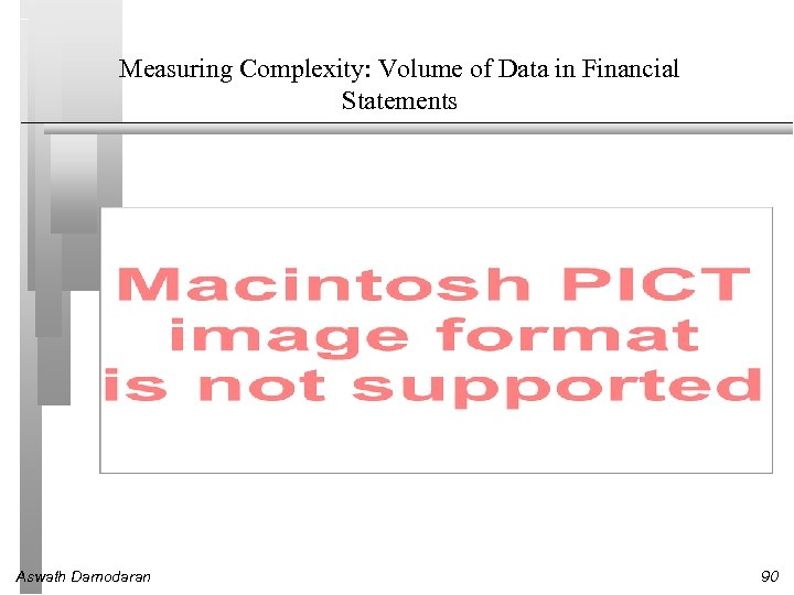 Measuring Complexity: Volume of Data in Financial Statements Aswath Damodaran 90 