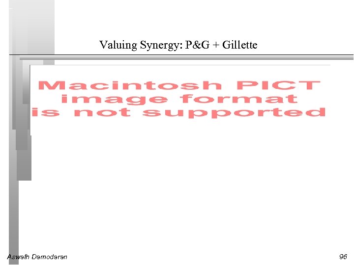 Valuing Synergy: P&G + Gillette Aswath Damodaran 96 