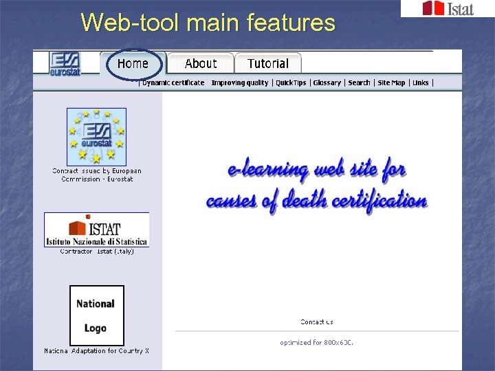 Web-tool main features 