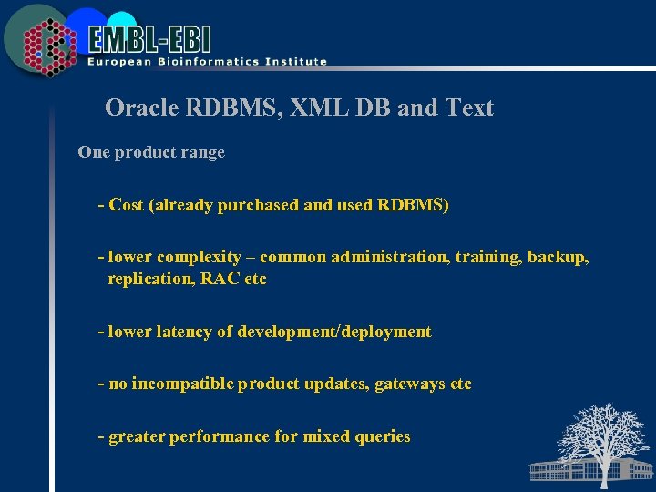Oracle RDBMS, XML DB and Text One product range - Cost (already purchased and