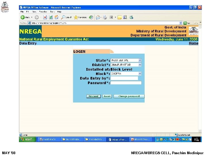 MAY ’ 08 NREGA/WBREGS CELL, Paschim Medinipur 