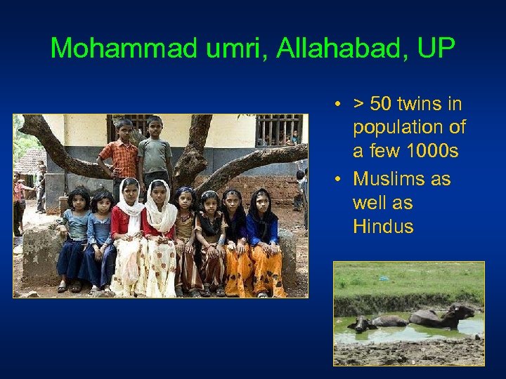 Mohammad umri, Allahabad, UP • > 50 twins in population of a few 1000