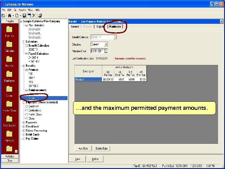 …and the maximum permitted payment amounts. 