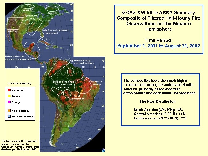 GOES-8 Wildfire ABBA Summary Composite of Filtered Half-Hourly Fire Observations for the Western Hemisphere