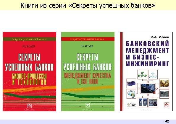 Книги из серии «Секреты успешных банков» 40 