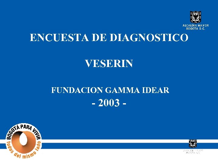 ENCUESTA DE DIAGNOSTICO VESERIN FUNDACION GAMMA IDEAR - 2003 - 