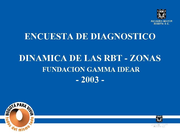 ENCUESTA DE DIAGNOSTICO DINAMICA DE LAS RBT - ZONAS FUNDACION GAMMA IDEAR - 2003