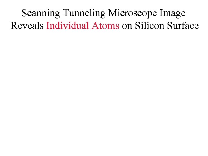 Scanning Tunneling Microscope Image Reveals Individual Atoms on Silicon Surface 