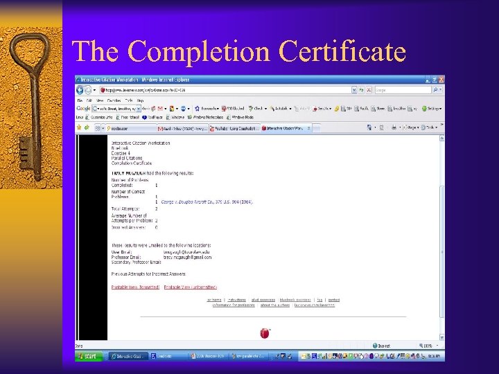 The Completion Certificate 