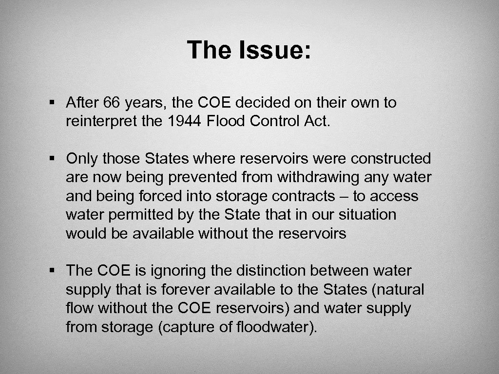 The Issue: § After 66 years, the COE decided on their own to reinterpret