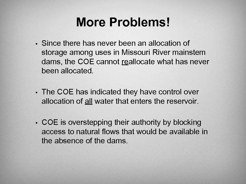 More Problems! • Since there has never been an allocation of storage among uses