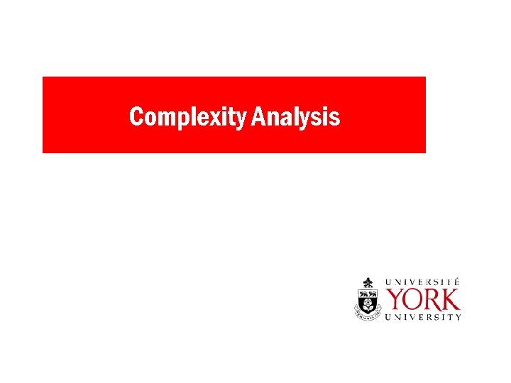 Complexity Analysis 