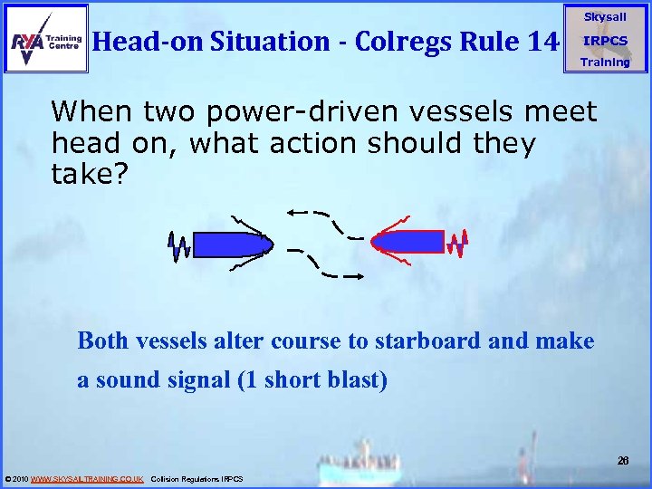 Head-on Situation - Colregs Rule 14 Skysail IRPCS Training When two power-driven vessels meet
