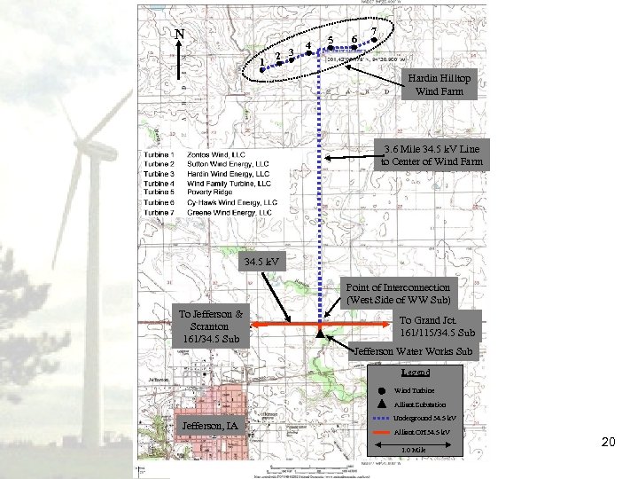 N 1 2 3 4 5 6 7 Hardin Hilltop Wind Farm 3. 6