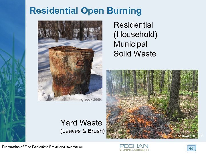 Residential Open Burning Residential (Household) Municipal Solid Waste gfpeck 2009 Yard Waste (Leaves &