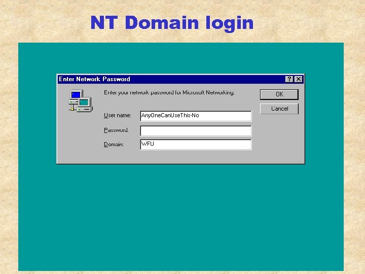 NT Domain login 
