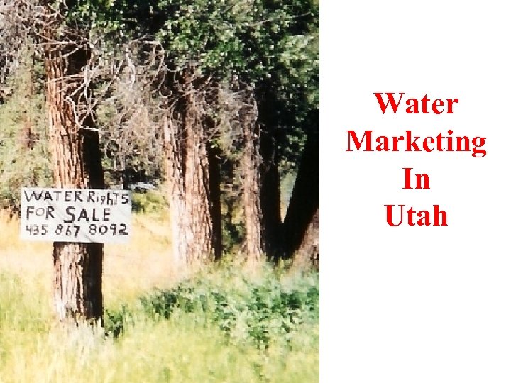 Water Marketing In Utah 