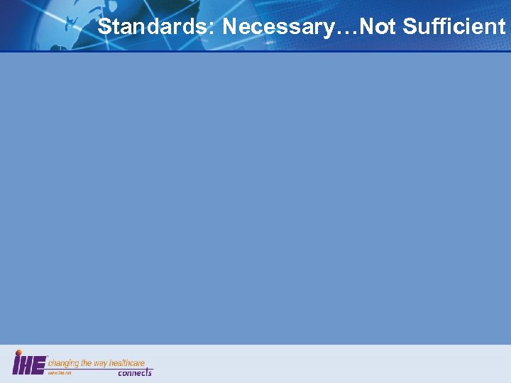 Standards: Necessary…Not Sufficient 