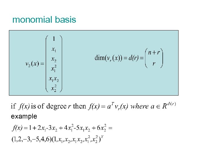 monomial basis example 