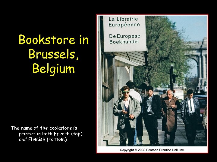 Bookstore in Brussels, Belgium The name of the bookstore is printed in both French