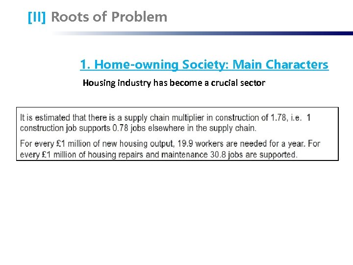 [II] Roots of Problem 1. Home-owning Society: Main Characters Housing industry has become a