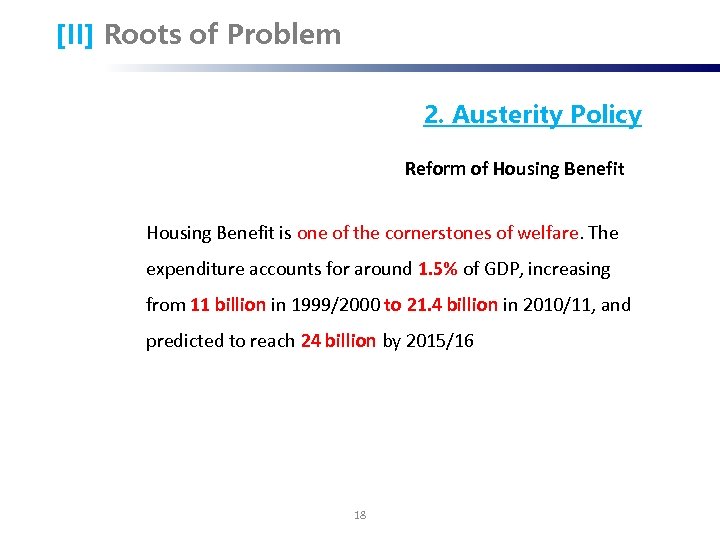 [II] Roots of Problem 2. Austerity Policy Reform of Housing Benefit is one of