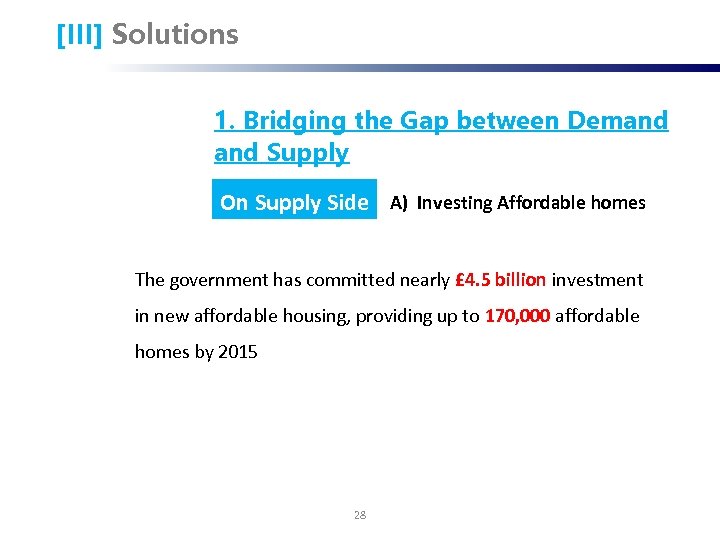 [III] Solutions 1. Bridging the Gap between Demand Supply On Supply Side A) Investing