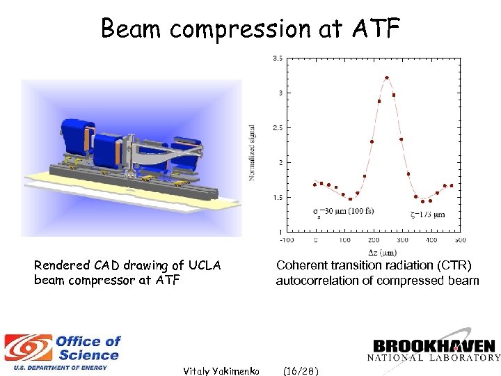 Beam compression at ATF Rendered CAD drawing of UCLA beam compressor at ATF Vitaly