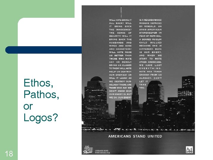 Ethos, Pathos, or Logos? 18 