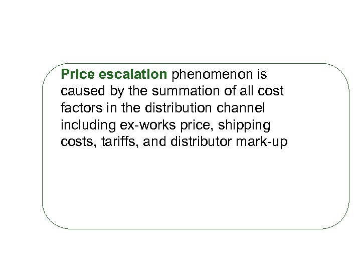 Price escalation phenomenon is caused by the summation of all cost factors in the