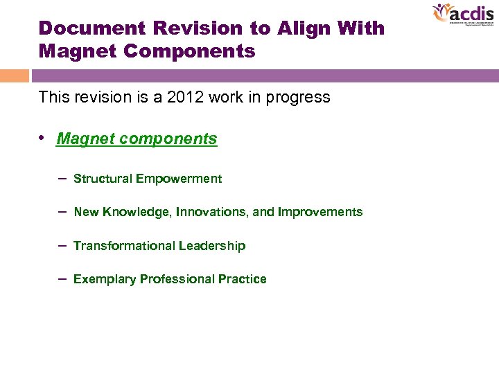 Document Revision to Align With Magnet Components This revision is a 2012 work in