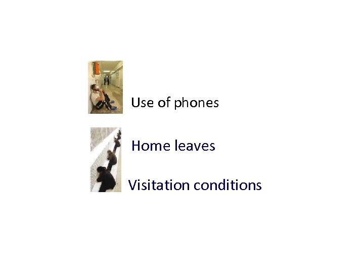 Use of phones Home leaves Visitation conditions 