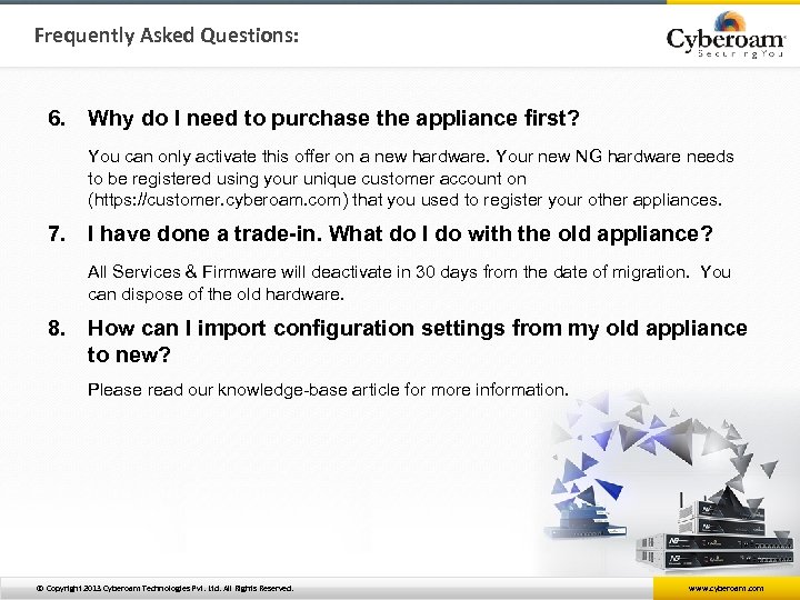Frequently Asked Questions: 6. Why do I need to purchase the appliance first? You
