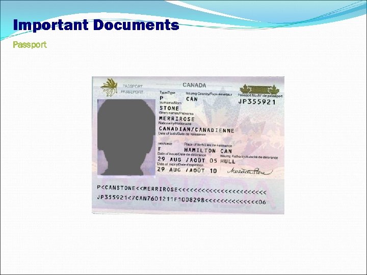 Important Documents Passport 