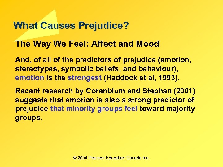 What Causes Prejudice? The Way We Feel: Affect and Mood And, of all of