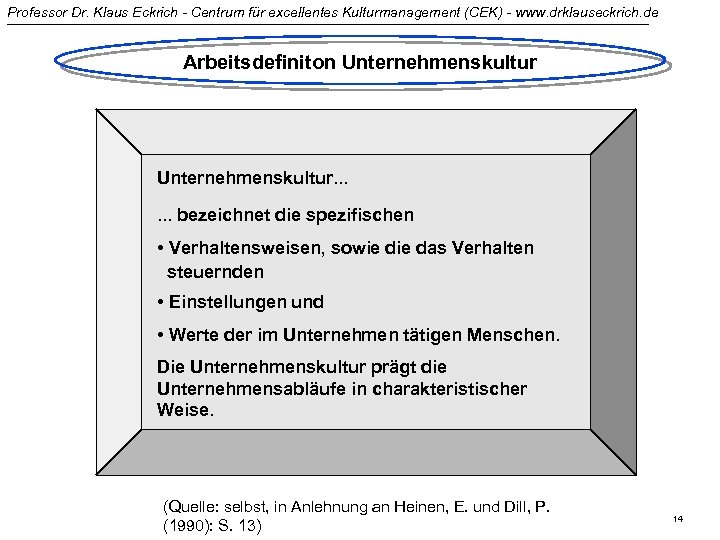 Professor Dr. Klaus Eckrich - Centrum für excellentes Kulturmanagement (CEK) - www. drklauseckrich. de