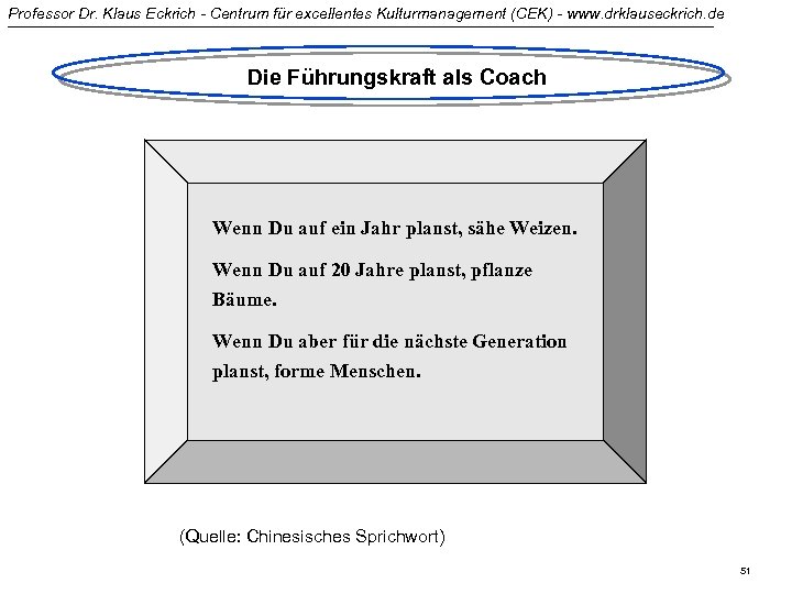 Professor Dr. Klaus Eckrich - Centrum für excellentes Kulturmanagement (CEK) - www. drklauseckrich. de