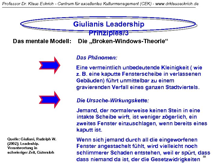 Professor Dr. Klaus Eckrich - Centrum für excellentes Kulturmanagement (CEK) - www. drklauseckrich. de